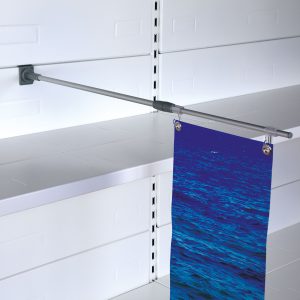 Banner holders for mounting bar, pegboard, rack and slatwall